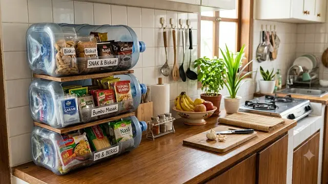 9 Ide Organizer Dapur dari Galon Bekas, Solusi Penyimpanan Murah Multifungsi
