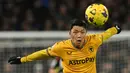 Hwang Hee-chan, striker Korea Selatan yang kini tengah menjalani musim ketiga bersama Wolverhampton Wanderers, tercatat telah mencetak 10 gol hingga pekan ke-19 Premier League 2023/2024. Ia hanya membutuhkan 8 gol lagi untuk melewati capaian Raul Jimenez sebagai top skor Wolverhampton Wanderers dalam satu musim Premier League Liga Inggris dengan 17 gol. (AFP/Glyn Kirk)