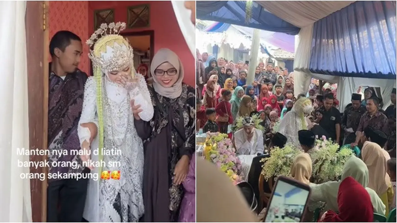 Momen Pengantin Tersipu Malu Ditonton Orang Sekampung saat Ijab Kabul, Ini Alasannya