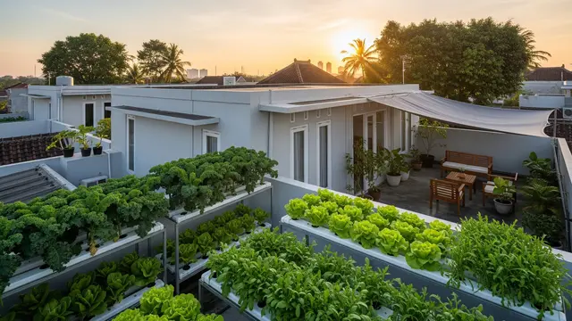 Kebun Hidroponik di Atap Rumah