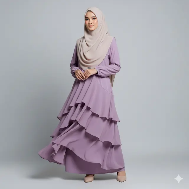 Gamis Kombinasi dengan Khimar Instan Elegan Terbaru 2025. Gemini