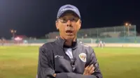 Ekspresi kaget pelatih Timnas Indonesia, Shin Tae-yong setelah mendengar Garuda pernah dihajar Bahrain 0-10. (Tangkapan layar dari video wawancara PSSI)