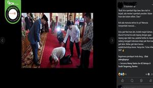 Gambar tangkapan layar foto yang diklaim Menkominfo Budi Arie Setiadi bersujud dan menyembah Presiden Jokowi. (sumber: Facebook)