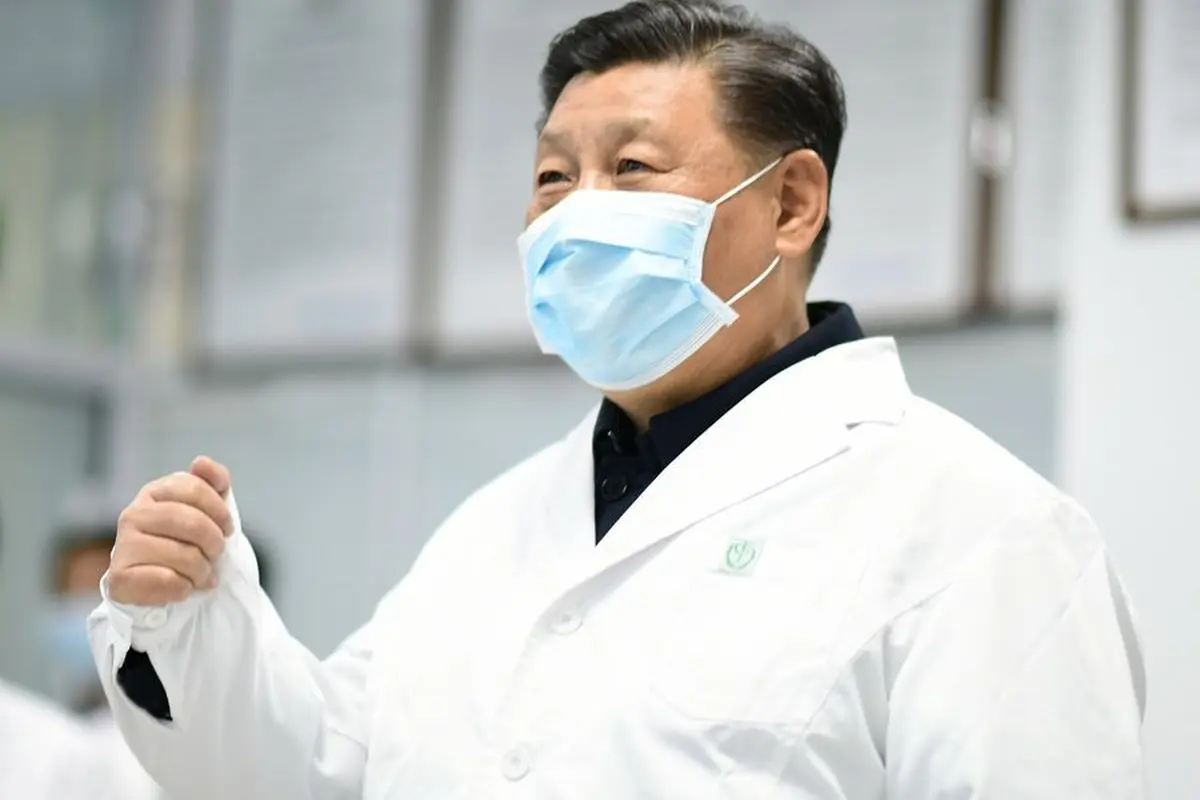 Presiden Xi Jinping menginspeksi pekerjaan pencegahan dan pengendalian pneumonia Virus Corona yang baru di Beijing, ibukota Cina, pada 10 Februari 2020.