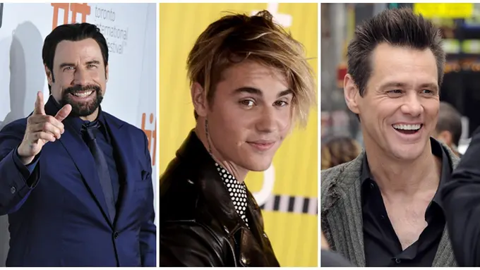 John Travolta, Justin Bieber, dan Jim Carrey
