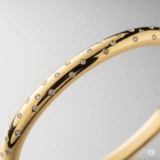 Gelang Emas 6 Gram Model Bangle dengan Permata