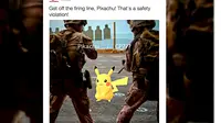Tentara AS di Irak turut menikmati permainan Pokemon Go. (sumber: Daily Mail)