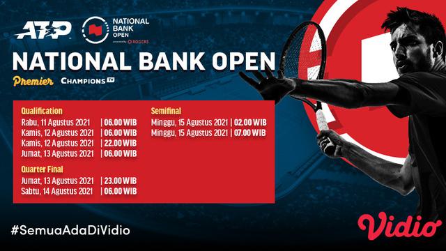 Jadwal dan Live Streaming ATP National Bank Open di Vidio Pekan Ini, 11-15 Agustus 2021