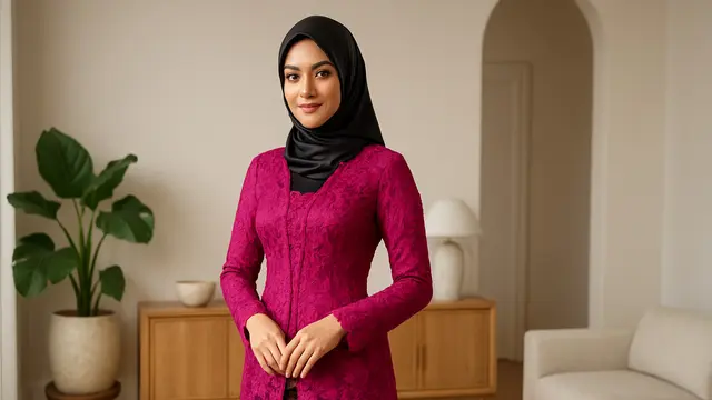 Baju Kebaya Warna Fuschia Cocok dengan Jilbab Warna Apa? Ini 7 Pilihan Terbaiknya