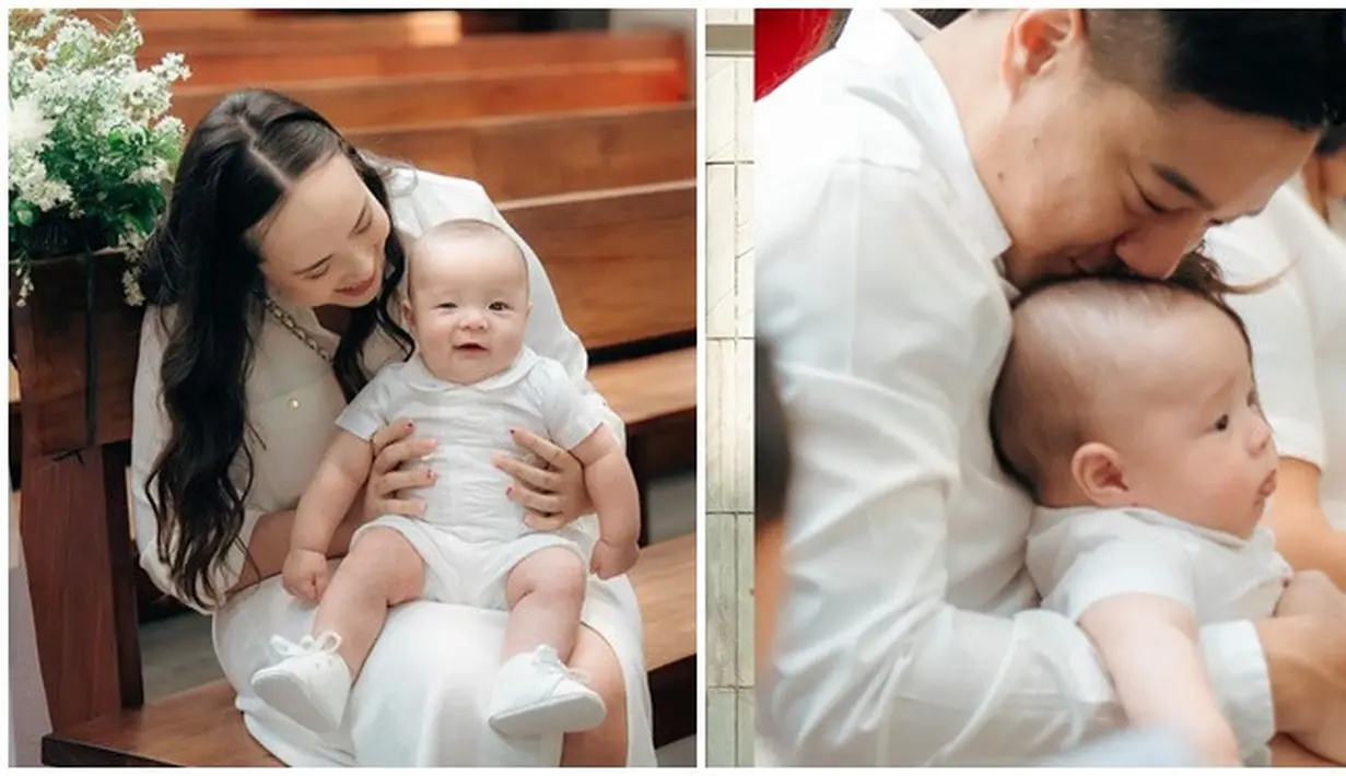Momen hangat Pamela Bowie dan Amand Gunawan peluk cium Baby Oliver. Menikah pada September 2023 dan dikaruniai anak pertama pada Juni 2024, kehadiran Baby Oliver tentunya memberikan warna baru untuk keluarga kecil bintang sinetron Emak Ijah Pengen ke Mekah ini. Selama kehamilan hingga sang anak lahir, Pamela sering unggah foto Baby Oliver di Instagram. (Liputan6.com/IG/@pammybowie)