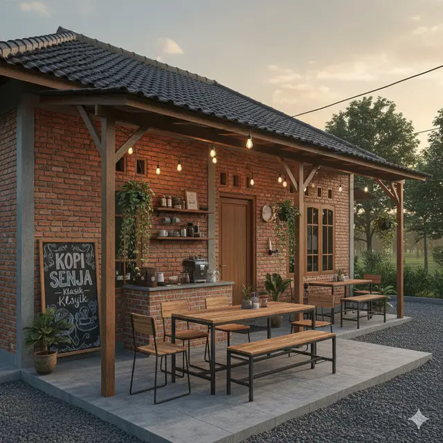 7 Model Rumah 1 Lantai dengan Warung Kopi Kecil di Teras, Inspirasi Hunian Fungsional yang Estetik