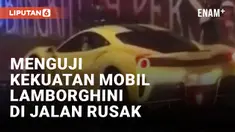 Nekat! Mobil Lamborghini Terobos Jalan Berlubang