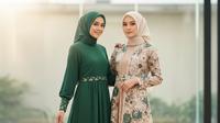Maxi Dress Muslim Sifon Kombinasi Brokat Simple. Foto: Gemini