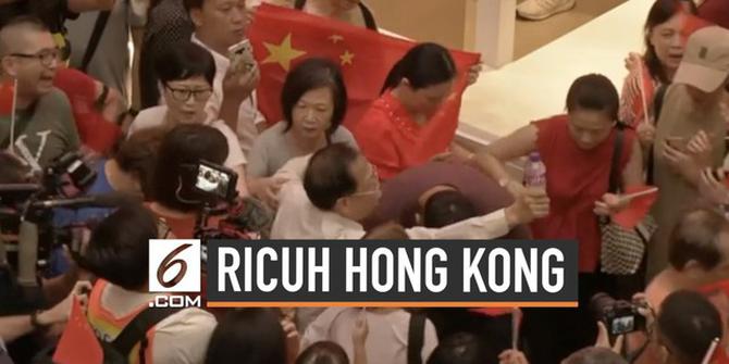 VIDEO: Baku Hantam Massa Pro dan Kontra China di Hong Kong