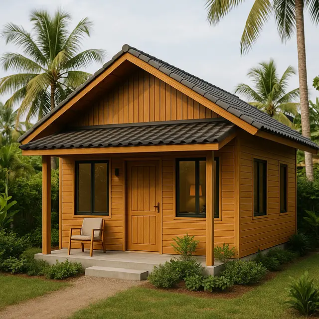 Rumah Kayu Minimalis di Desa Biar Tetap Berkelas Meski Lahan Kecil