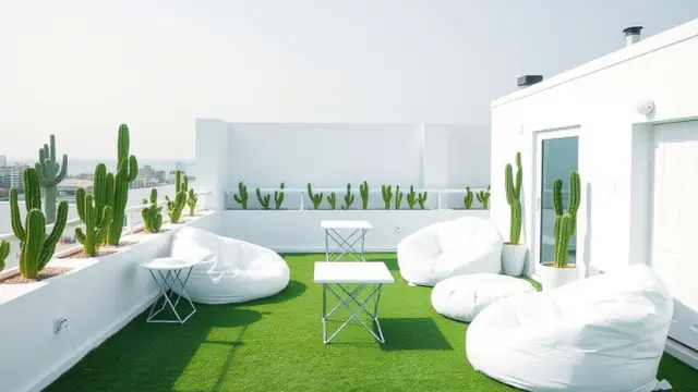 Desain Rooftop Serba Putih Minimalis