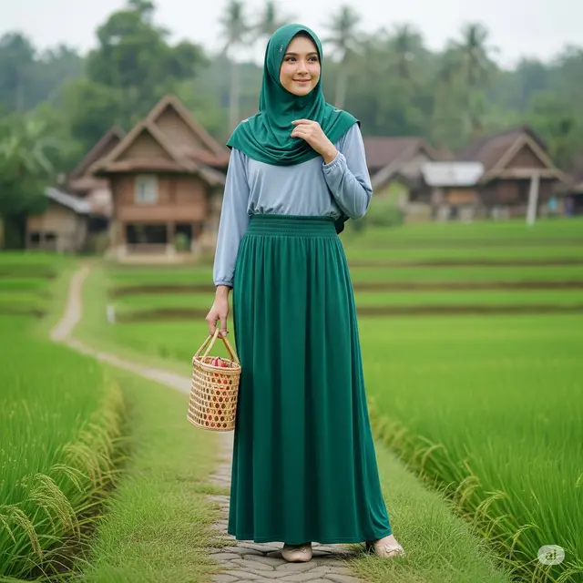 Outfit Ibu-Ibu Desa Modis. Foto: Gemini