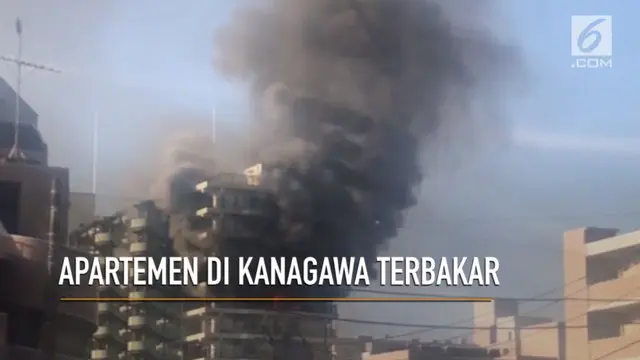 Kebakaran hebat melanda  apartemen di kota Kanagawa, Jepang.