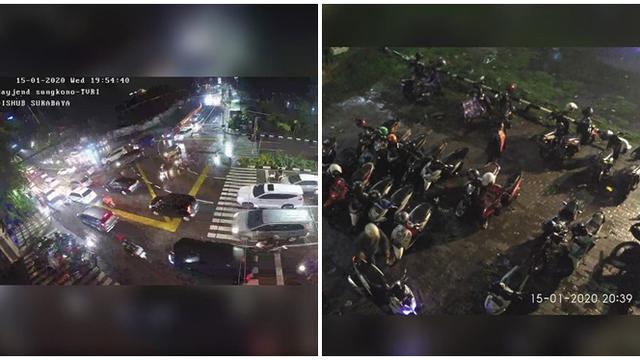 Petugas Bantu Bersihkan Saluran di Kota Surabaya