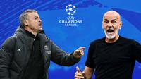 Liga Champions - PSG Vs AC Milan - Luis Enrique Vs Stefano Pioli (Bola.com/Adreanus Titus)