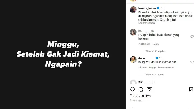 Unggahan Habib Jafar. (Instagram/ husein_hadar)