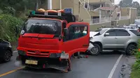 Kronologi Truk Muatan Pasir Gagal Nanjak hingga Tabrak Fortuner di Depok