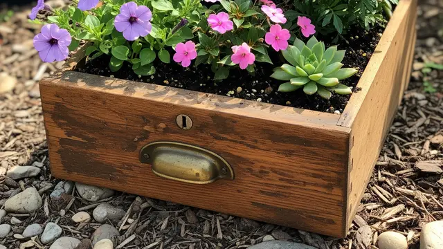 Model Kebun Mini dari Kayu Bekas (AI)