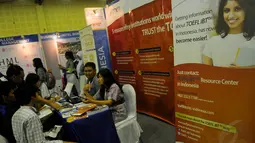 World Education Expo Indonesia berlangsung selama dua hari, 3 dan 4 Oktober di Balai Kartini, Jakarta, (3/10/14). (Liputan6.Com/Johan Tallo)