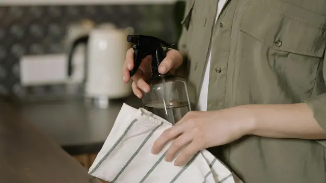 Ilustrasi saat seseorang membersihkan dapur