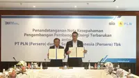 PT PLN (Persero) dan PT Semen Indonesia (Persero) Tbk (SIG) sepakat berkolaborasi mendorong penggunaan listrik berbasis Energi Baru dan Terbarukan (EBT) di area operasi Semen Indonesia Group (SIG). (Dok: SIG)