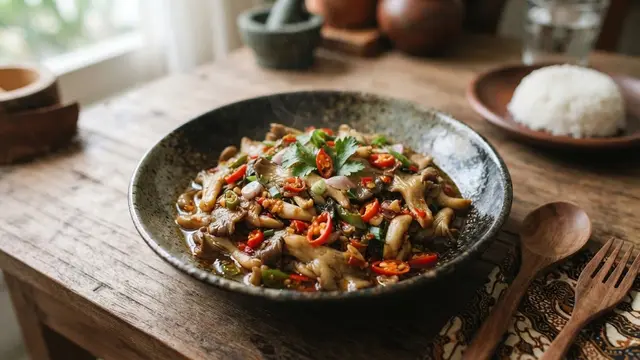 Resep Jamur Masak Pedas