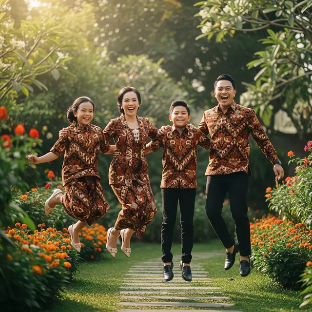 Ide Pose Foto Keluarga Outdoor Saat Lebaran (Gemini AI)