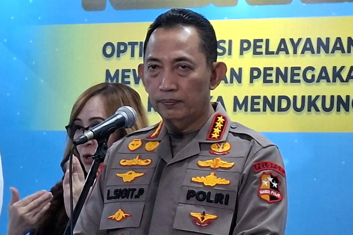 Kapolri Jenderal Listyo Sigit Prabowo di gedung Bareskrim Polri.