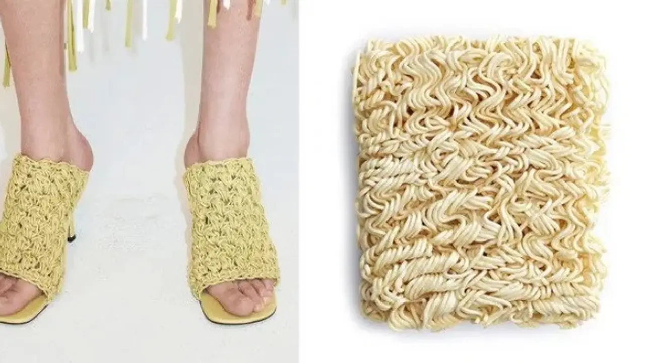 sandal mirip mie instan