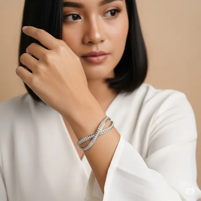 Model Gelang Perak Putih Terbaru. Foto: Gemini