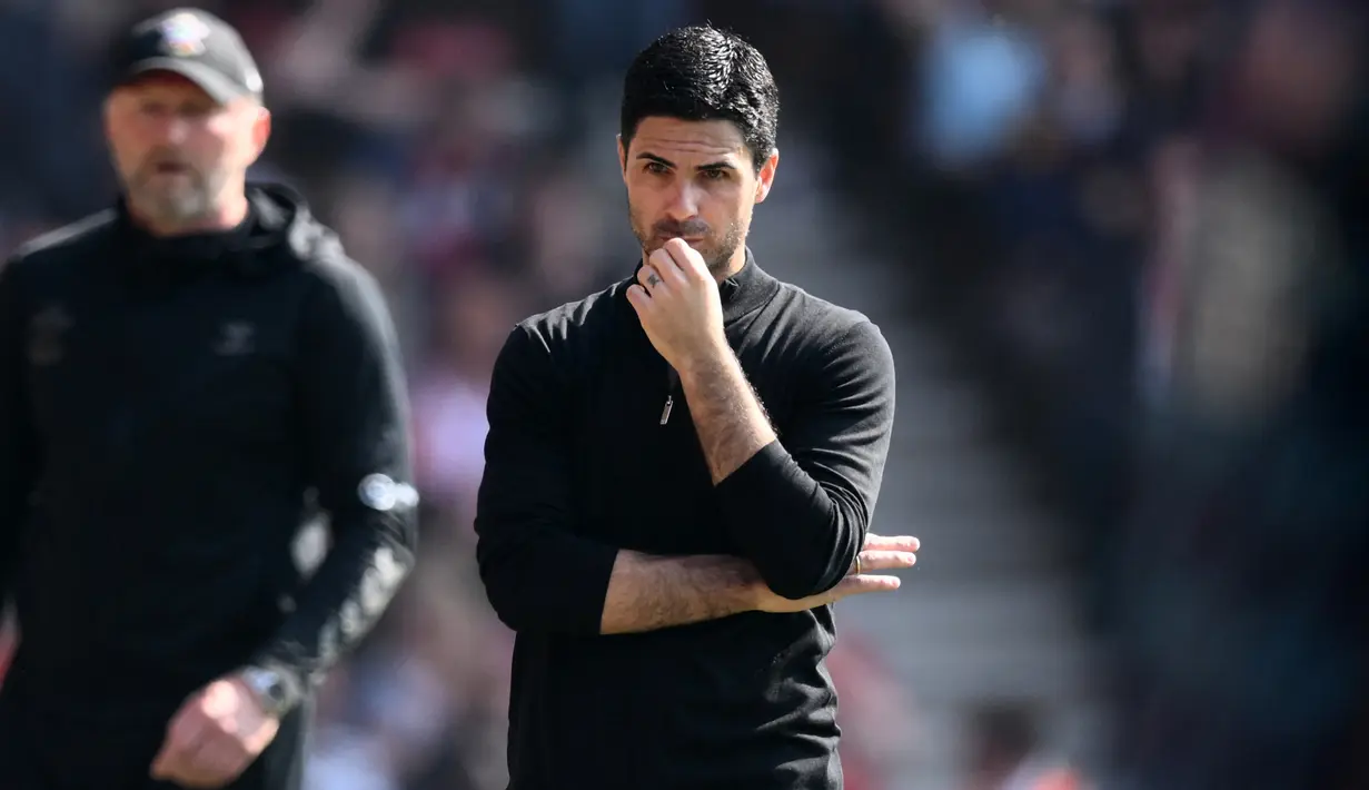 Kekalahan dari Southampton merupakan kekalahan ketiga beruntun Arsenal, setelah sebelumnya pasukan Mikel Arteta juga takluk dari Crystal Palace dan Brighton and Hove Albion. (AFP/Daniel Leal)