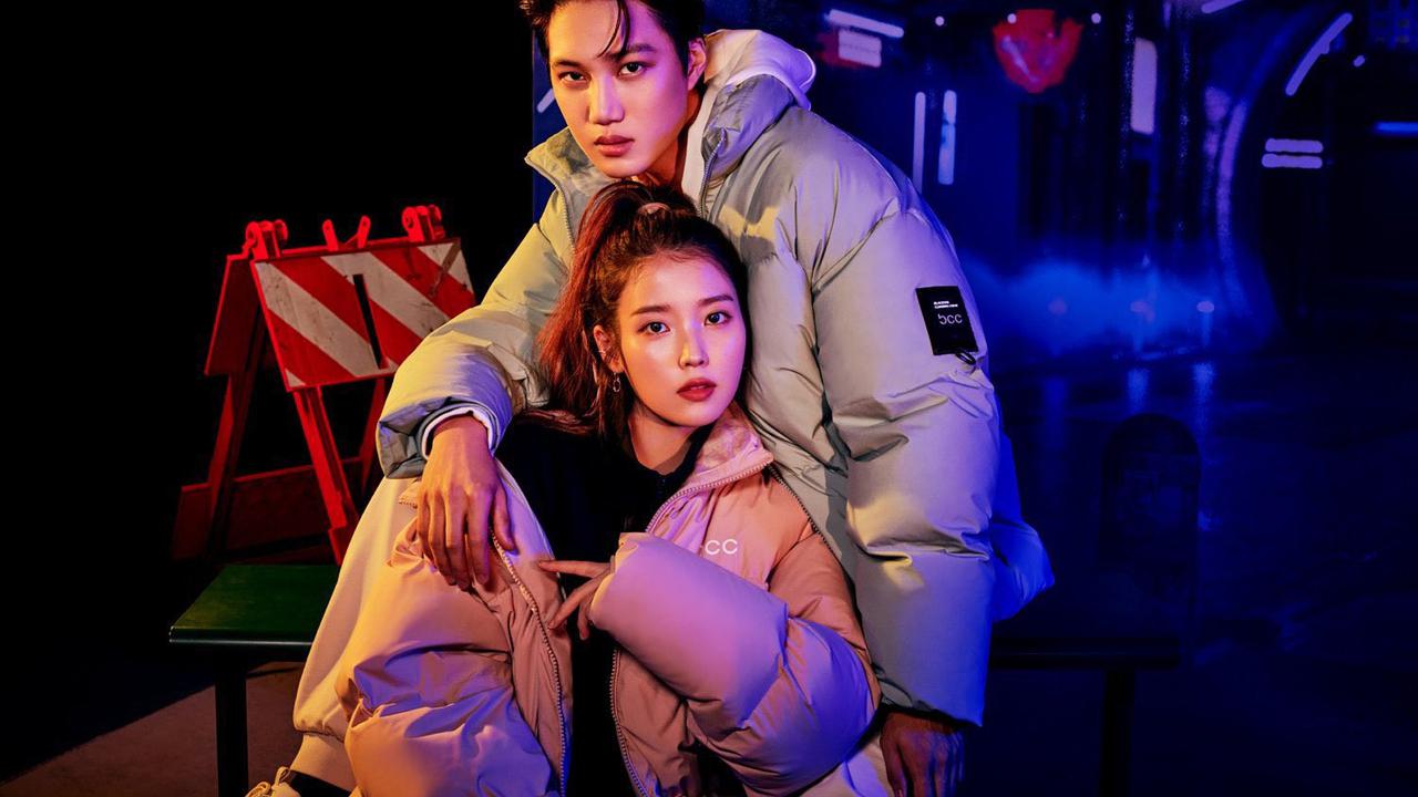 Pemotretan IU dan Kai EXO sebagai brand ambassador BLACKYAK