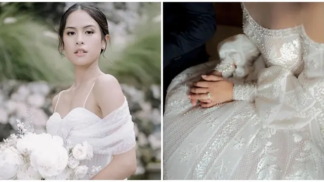 6 Potret Detail Busana dan Makeup Maudy Ayunda di Rangkaian Acara Pernikahan