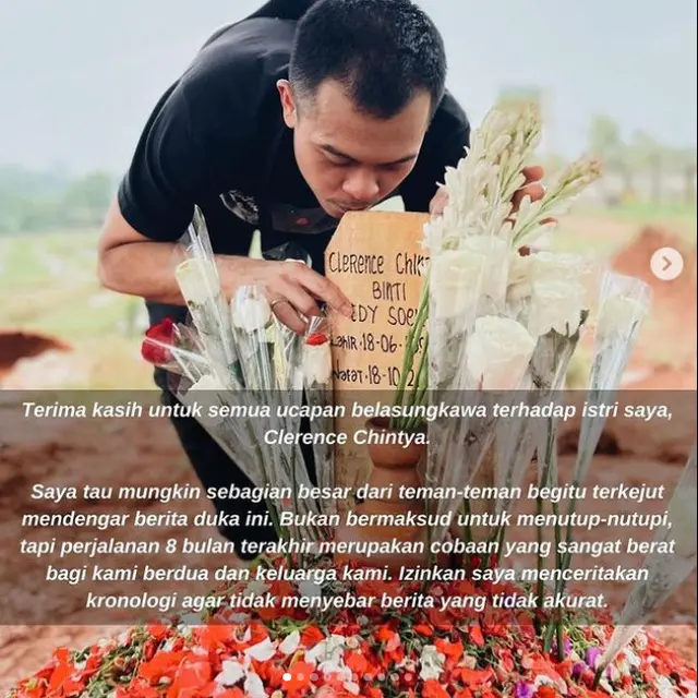 7 Hari Kepergian Istri, Ini 6 Momen Rio Alief Ziarah ke Makam Clerence Chyntia