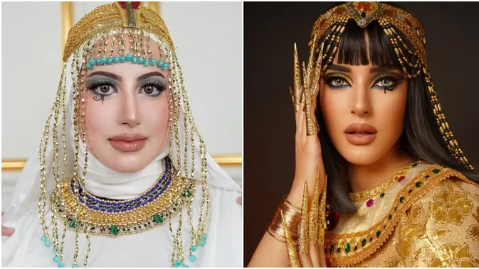 Tasya Kembar Bersolek Cleopatra, Adu Gaya Memukau!