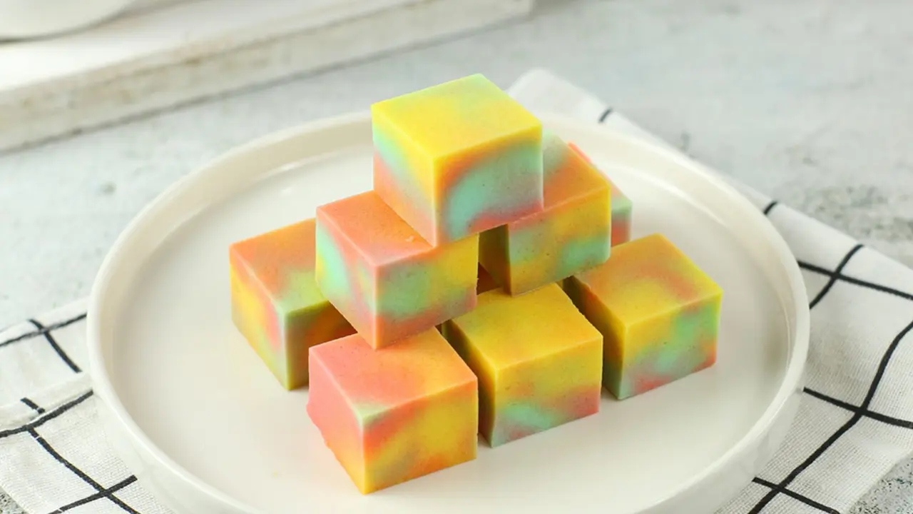 puding marmer pelangi