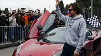 Fernando Alonso di sirkuit Baku (AFP/Tofik Babayev)