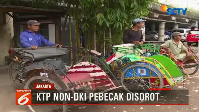 Pemprov DKI akan membuat kebijakan melarang becak yang datang dari luar Jakarta.