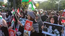 Aksi Jumat Nasional AWG Suarakan Solidaritas Palestina di Depan Kedubes AS