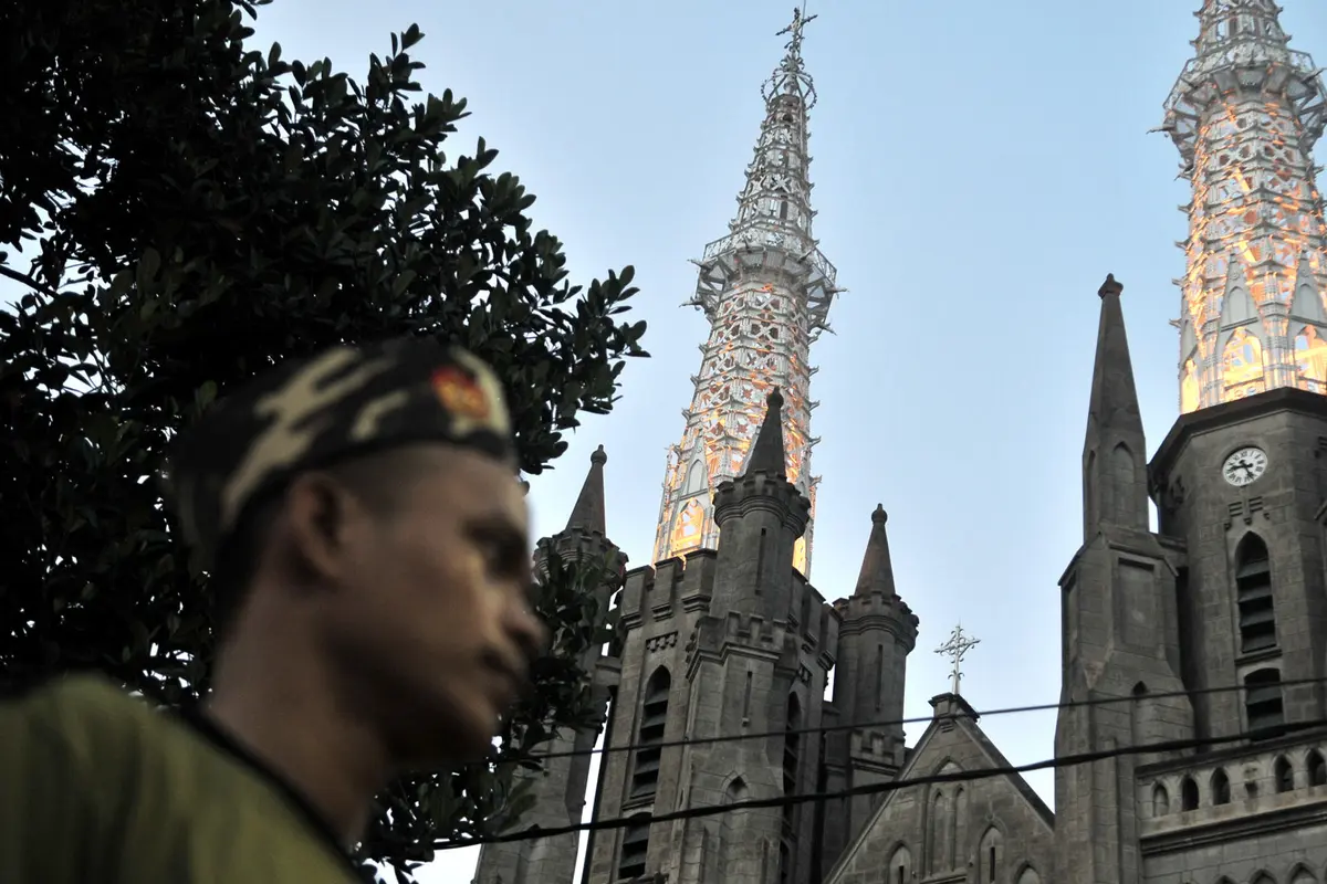 Banser Kawal Natal di Katedral Jakarta