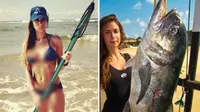 Perempuan ini tak gentar bergelut di olahraga yang masuk kategori menantang, yakni spearfishing