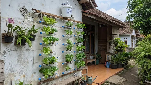 DIY Pot Hidroponik dari Botol Bekas Air Mineral dan Langkah Mudah untuk Pemula Model Vertikultur Botol Bersusun