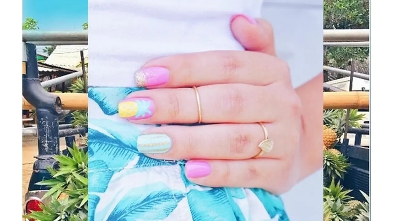 Motif Nanas, Nail Art Seru untuk Sambut Musim Panas