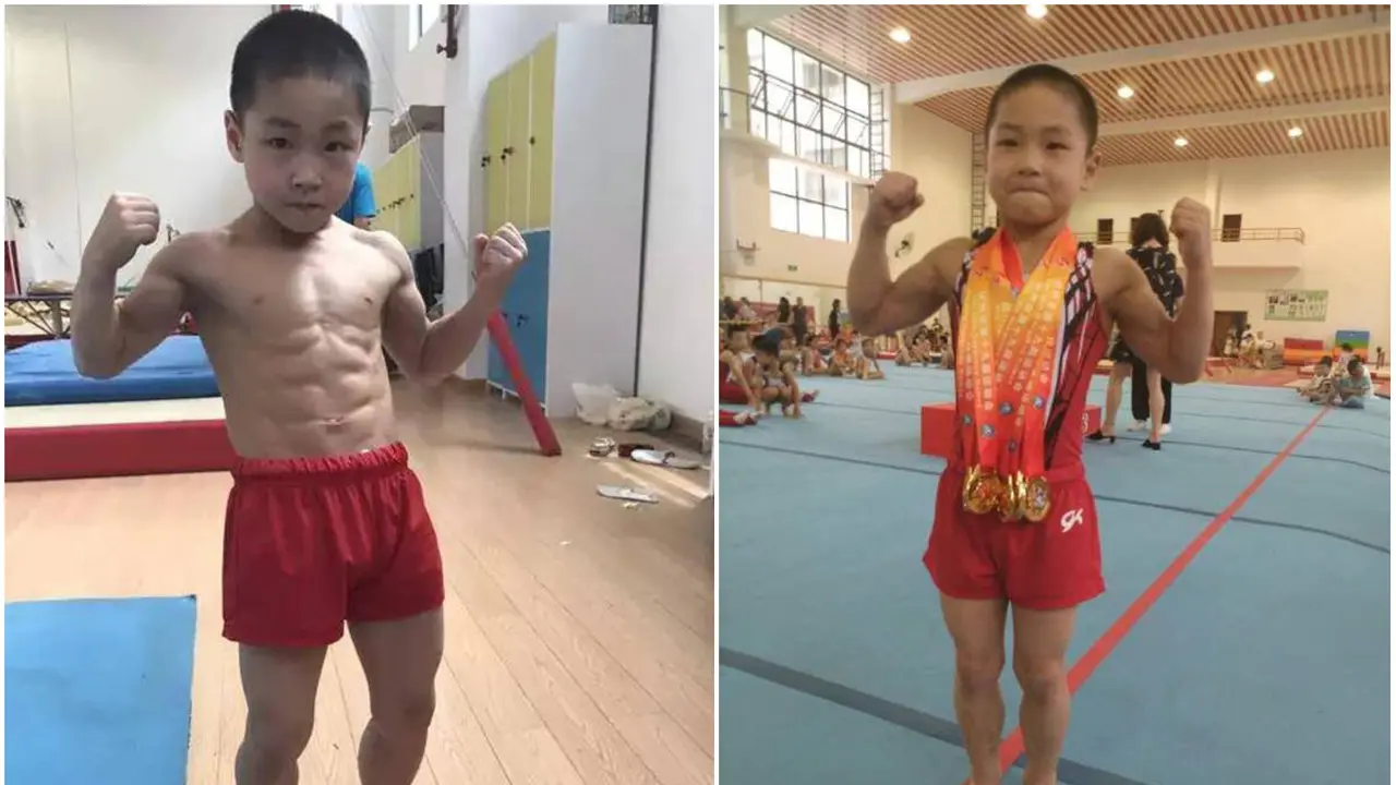 Perut Six Packs, Bocah 7 Tahun Dapat Emas Saat Turnamen di China