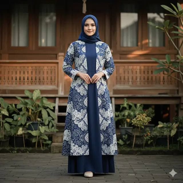 12 Model Outer Batik Panjang dengan Dress Polos untuk Kondangan Outdoor 2025, Elegan dan Nyaman Dipakai